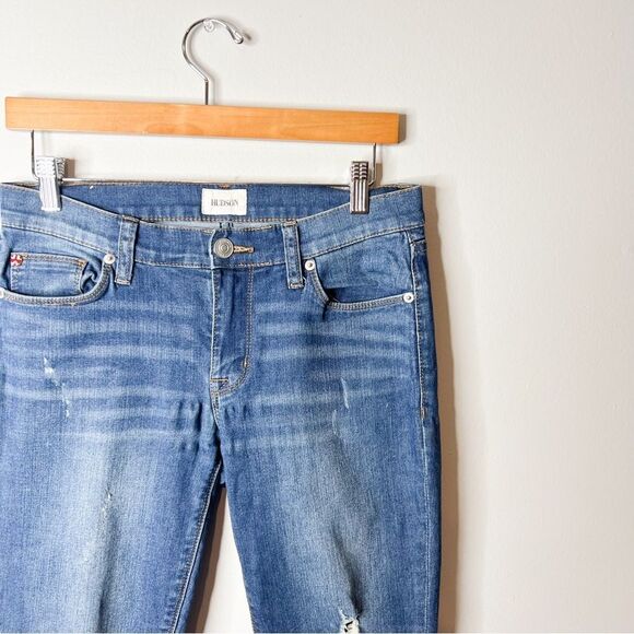 Hudson Krista Ankle Skinny With Raw Hem Jeans in Leag - Picture 4 of 8